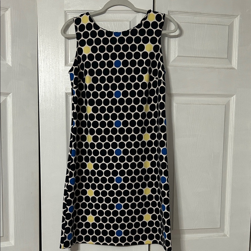 Worthington Black Dress with Blue and Yellow Dots